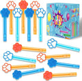 24Pcs Blue Orange Dog Paw Bubble Wands for Kids Paw Party Favors Supplies Decorations, Pinata Goodie Bag Stuffers & Classroom Prizes