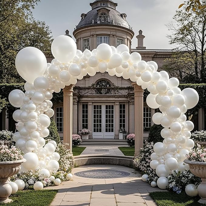 100pcs Pearl White Balloons 12 inch White Latex Party Balloons for Wedding Engagement Bridal Baby Shower Birthday Anniversary Party Decorations