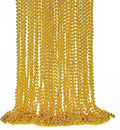 12PCS Mardi Gras Beads, Gold Beaded Necklace Stuff Set, 33" Mardi Gras Christmas Beads Necklace Costume Bulk, Festival Parade Throw Accessory Sets for Mardi Gras St Patricks Day Celebrations