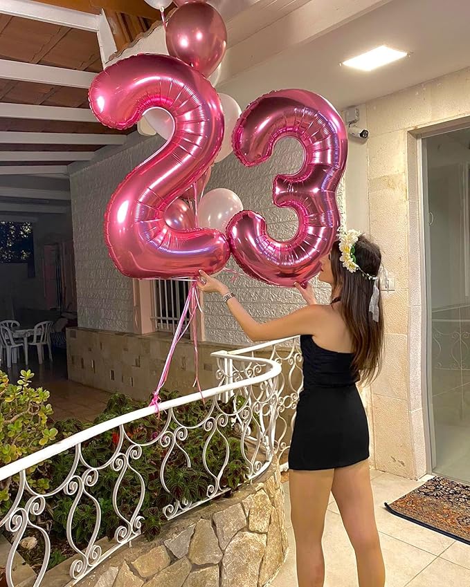 Pink Number 7 Balloon 40 Inch, 7th Birthday Party Decorations for Children, Giant 7 Foil Balloon for Party Supplies