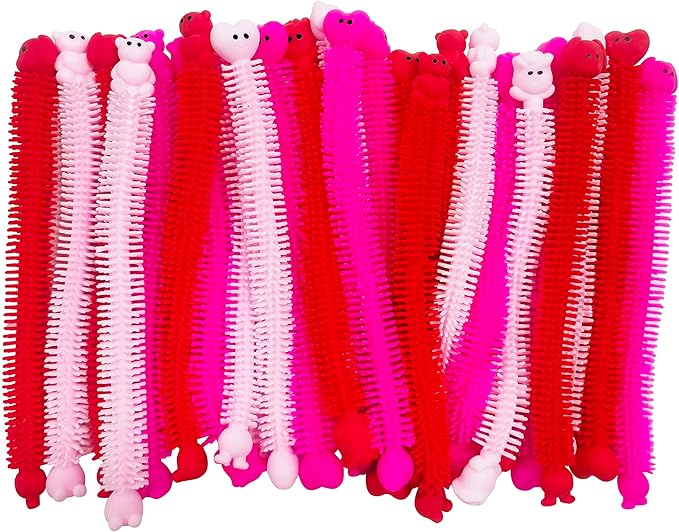 36 Pack Valentines Day Gifts Stretchy Strings Sensory Autism Toys Stretchy Fidget Toys Great for Kids Girls Boys Valentines Treat Bags Stress Relief Party Favors Gifts (Valentine's)
