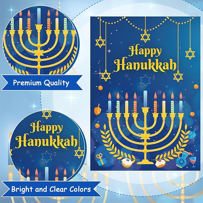 AUGSUN Hanukkah Games Chanukah Game for Kids Adults Hanukkah Decorations Chanukah Activities Pin The Star On The Menorah Hanukkahs Party Games Chanukah Party Favors Supplies Decorations