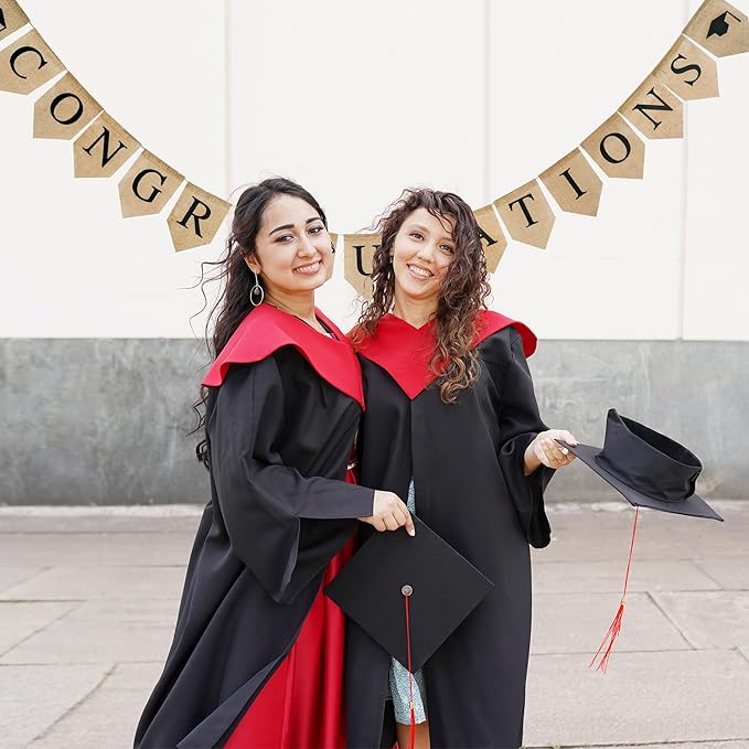 Graduation Burlap Banner 2026 Graduation Decorations Congrats Grad Banner Garland for College High School Grad Party Supplies