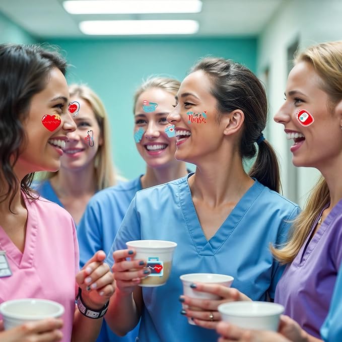 150Pcs Nurses Temporary Tattoos Stickers, 12Sheets Waterproof Nurse Stickers for Nurse Appreciation Gifts Nurses Week Gifts Decorations Nursing Graduation Gift Nurses Supplies Party Favors Accessories