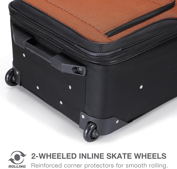 Travel Select Amsterdam Softside Expandable Luggage with Rolling Wheels, Navy, 2-Piece Set (15/21)