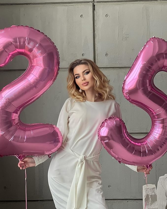 Pink Number 0 Balloon 40 Inch, 0 Balloon Numberfor 10th 20th 30th 40th 50th 60th Birthday Decorations, Pink Party Supplies for Men Women