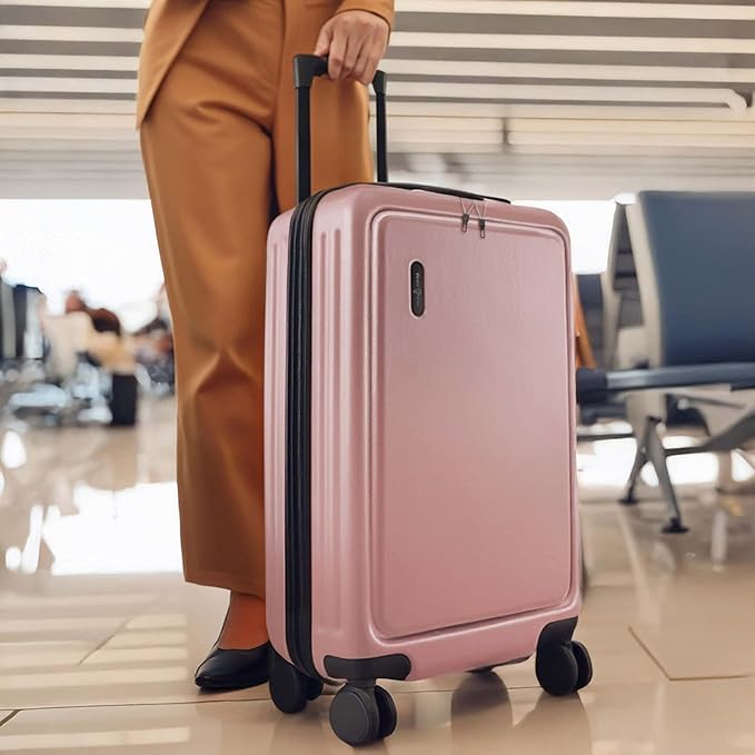 TRAVELARIM 24 Inch Luggage with Spinner Wheels, Hard Shell Suitcase with TSA Locks for Luggage, Travel Large Suitcase, Expandable Hard Shell Suitcases, Pink