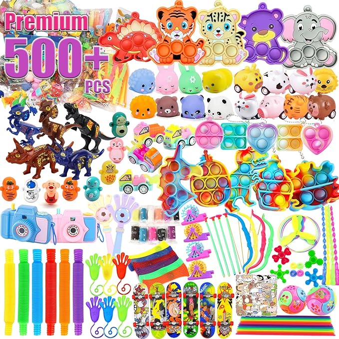 500+ PCS Premium Party Favors for Kids 5-12, Assortment Toys, Classroom Prizes,Birthday Gifts, Goodie Bag Stuffers, Pinata Fillers,Easter Eggs Fillers for Boys And Girls.