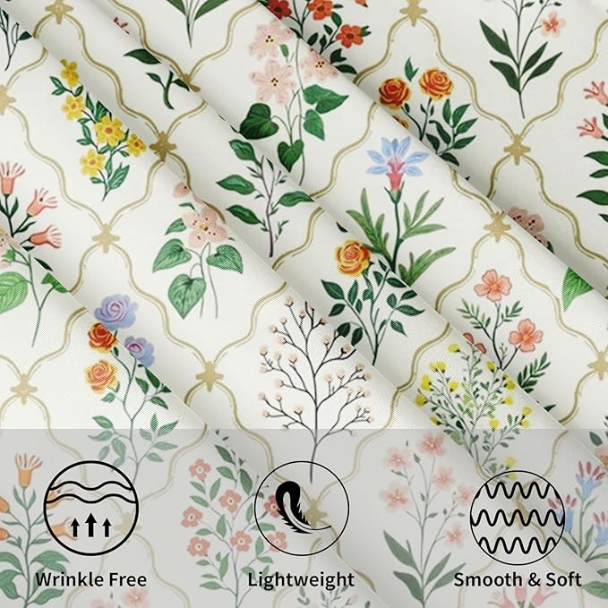 Spring Floral Round Tablecloth Wildflower Circle Table Cloth 70 Inch Beige Vintage Rustic Farmhouse Table Cover Washable Polyester Indoor for Home Kitchen Dinning Party Decor