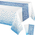 Irenare Tablecloth and Sequin Table Runner Set Polka Dots Confetti Table Cover Dining Plastic Tablecloths Glitter Decorations for Birthday Wedding Anniversary Party Supplies(White, Blue,2 Pcs)