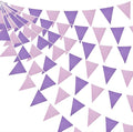 46Ft Purple Party Decorations Purple Burlap Banner Triangle Pennant Flag Linen Bunting Garland Streamers for Vintage Lavender Birthday Wedding Rustic Violet Baby Shower Engagement Party Decorations