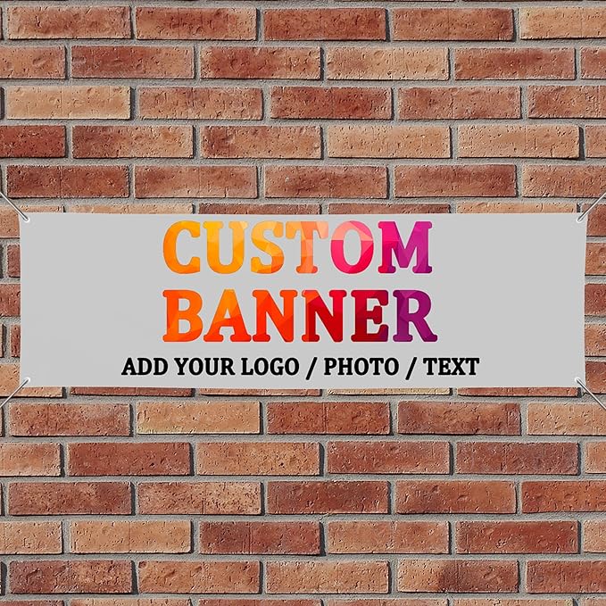 Customize Your Own Banner with Photo Image Picture Logo or Name,Custom Banners for Birthday Party Business Graduation Wedding Event (10' X 3')