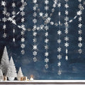 GCQQ Snowflake Garlands - 52Ft Silver Christmas Snowflake Hanging Garland 2" Winter Wonderland Paper Garland for Classroom Wall Office New Year Xmas Tree Frozen Christmas Birthday Party Decoration
