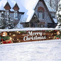 Merry Christmas Decorations Banner 118x20 Inch Polyester Fabric Tree Branches Presents s for Indoor Outdoor Garden Fence Outdoor Porch sign Party Supplies Banners