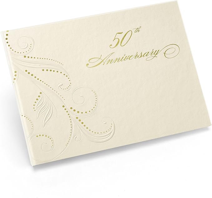 Hortense B. Hewitt Wedding Anniversary Guest Book, 50th Anniversary Swirl Dots, 7.5" x 5.75" (20613)