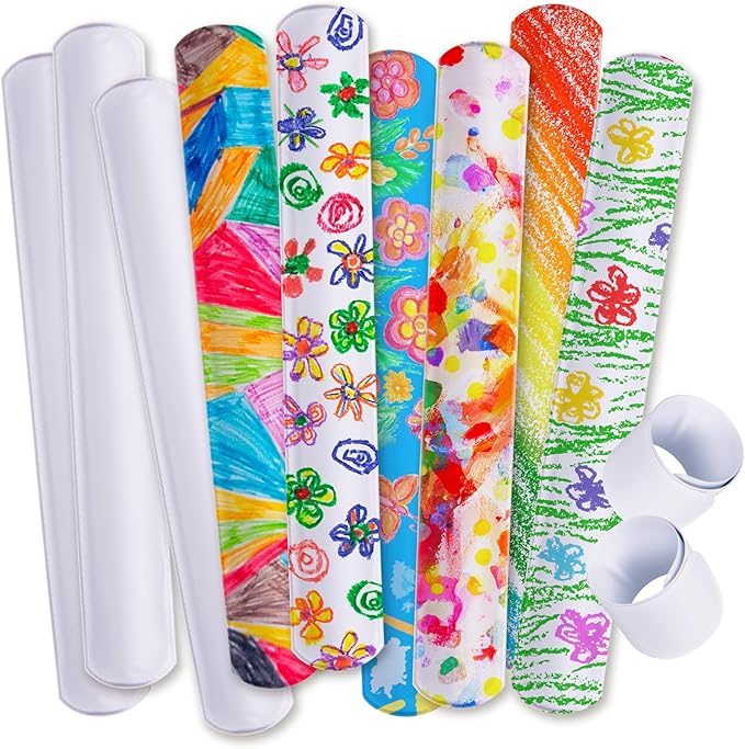 Giraffe 50 Pack White Slap Bracelets for Kids - Easter Eggs Fillers for Goody Bag - Easter Eggs Stuffers Bulk - Easters Basket Stuffers for kids Party Favors