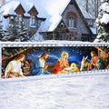 Nativity Scene Banner 79x18 Inches Christmas Fence Banner Holy Night Yard Display Jesus Birth Manger Scene Backdrop Christian Outdoor Decorations Holiday Sign