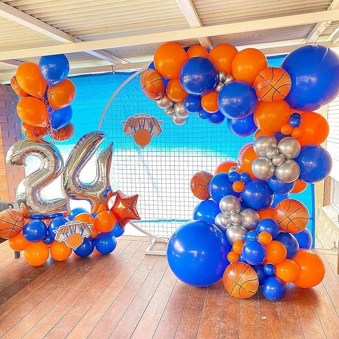 Dusty Blue Sport Theme Birthday Party Balloons Garland Arch Kit with 149pcs Football Vollyball Soccer Baseball Basketball Party Balloons for Sport Favor Theme Birthday Party Decorations (Colorful)