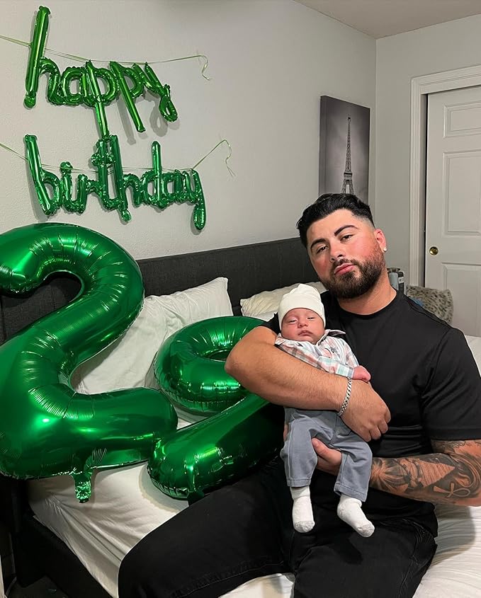 Green 9 Balloon, Number Balloons 40 Inch, 9th Giant Birthday Decorations for Boys Girls, 19th 29th Green Party Decorations Supplies, Number 9 Balloon, Games Theme Birthday Decorations