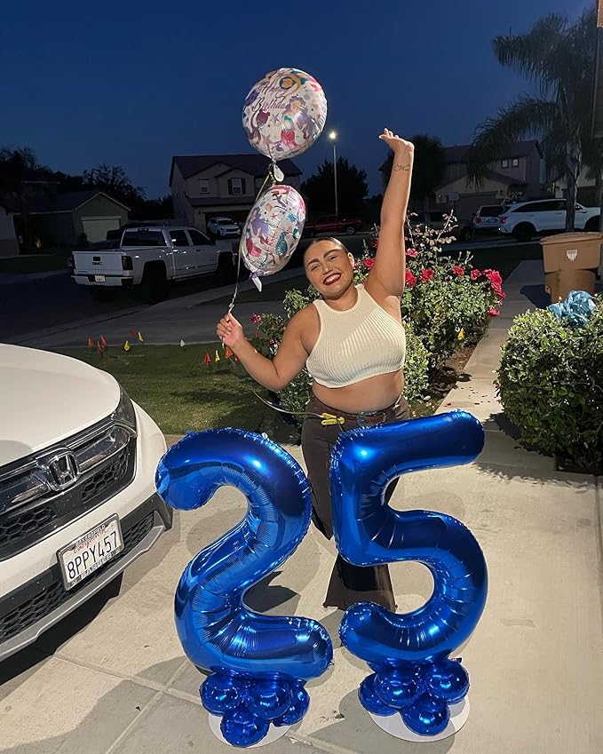 Navy Blue 2 Balloon, Number Balloon 40 Inch, Two Number Birthday Decorations, Second 2nd Birthday Party Supplies, Number 2