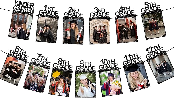 Graduation Decorations 2026 - Congrats Grad Photo Banner | K-12th Picture Banner Senior 2026 Decor for Middle High School College Class of 2026 Graduation Party Decorations Supplies