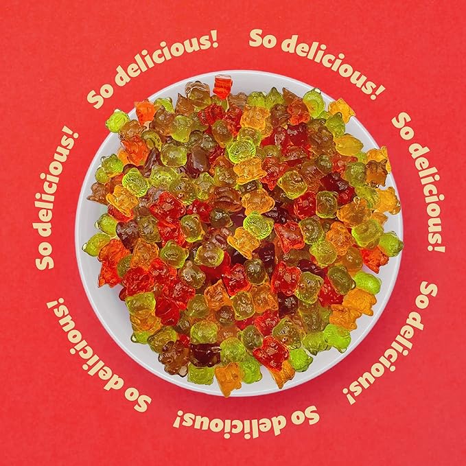 Gummi Bears Candy | 1 Pound Pack | Assorted Fruit Flavors | Chewy 3D Gummies for Snacking, Party Favors, Goodie Bags, Dessert Decorating & Candy Buffets