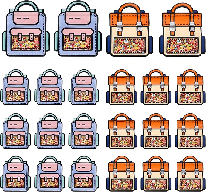 Lati Cute Goodie Kids Gift Bags - 20PCS Large Plastic Reusable Prefilled Goodie Bulk Party Favors Bags with Handles for Return Gift Kids Birthday,Snack,Candy,Party and Classroom Favorand Bags