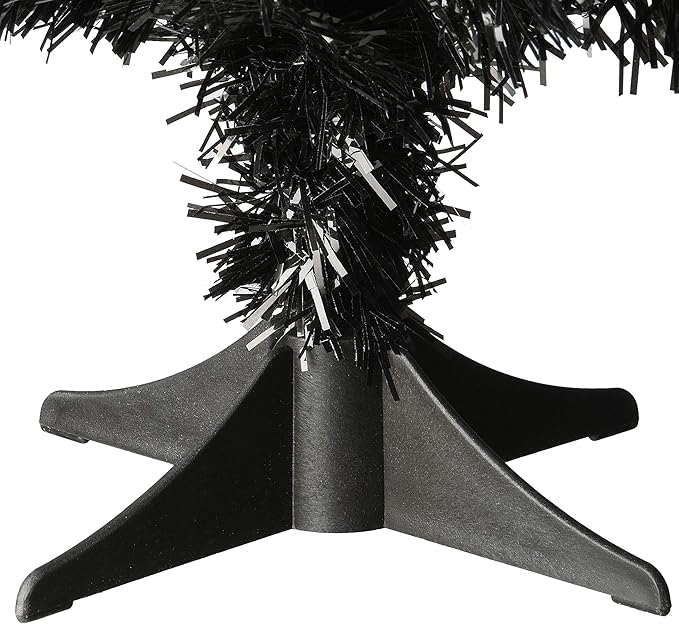 National Tree Company Tinsel Tree, Black, Halloween Collection, 24 in