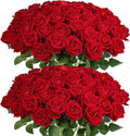 60Pcs Red Roses Artificial Flowers, Velvet Silk Faux Roses, Realistic Red Flowers for Mother's Day, Wedding Centerpieces, Cake, Bridal Bouquets, Home Decor, Anniversary, Valentine's Day Decorations