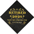 Retired 2026 Cocktail Napkins, 50 Pack 3-Ply Retirement Party Decorations Supplies, Black & Gold Disposable Napkins for Farewell,Coworker Goodbye & Going Away Celebration (5"x5")