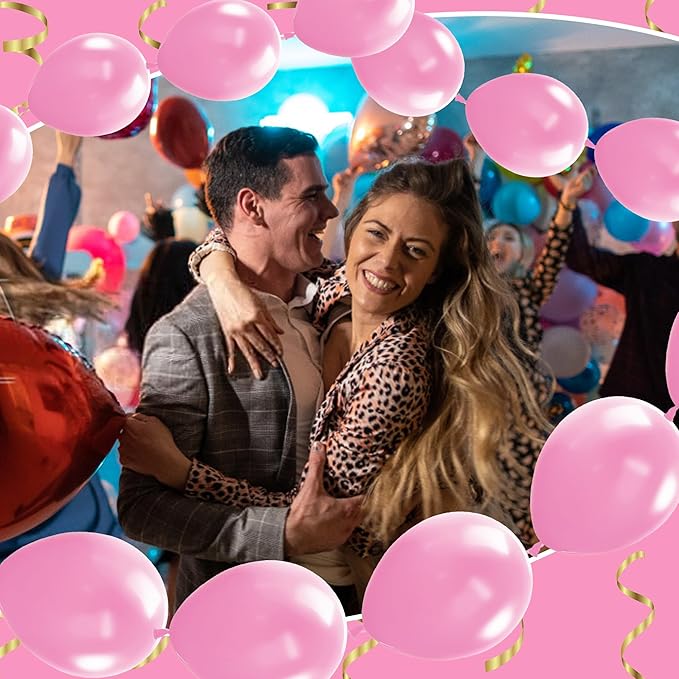 Link Balloons 6 Inch - 100 Pcs Quick Link Balloon Latex Linking Balloons Connected Linkable Balloon Birthday Wedding Party Decorations(Baby Pink)