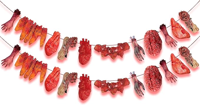 Seyal® Halloween Broken Body Parts, 36 Pcs Garland, Decorations Blood Body Parts for Scary Haunted House Halloween Horror Party Supplies