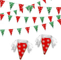 100 Feet Red Green Merry Christmas Pennant Banner Flags String Party Decorations Triangle Hanging Bunting Garland with for Snowflakes Christmas Kids Birthday Outdoor Garden Decor