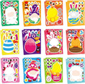 24 Sheets Easter Make-a-face Stickers for Kids, Make Your Own Easter Sticker for Boys Girls, Easter Eggs Bunny Chick Farm Animal Lamb Face Stickers for Family Schools Classroom Party Favor Supplies