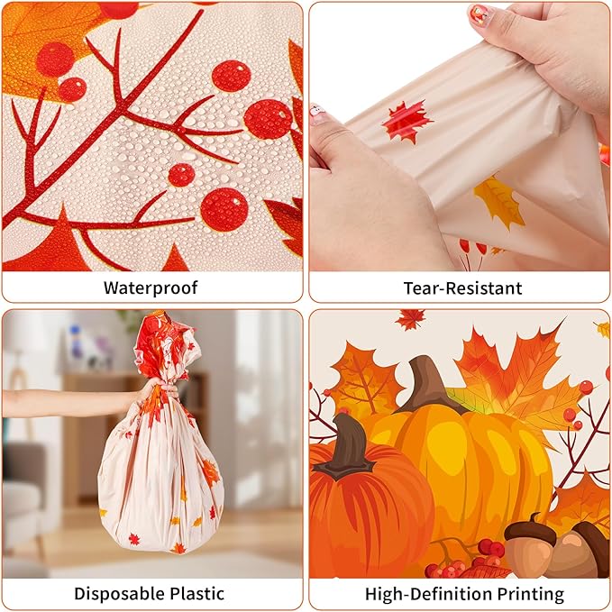 Slergut Thanksgiving Tablecloth Disposable 3 Pack, Thanksgiving Decorations for Party Fall Tablecloth Plastic 54" x 108" Table Decor Party Supplies Indoor and Outdoor Friendsfiving Fall Decorations