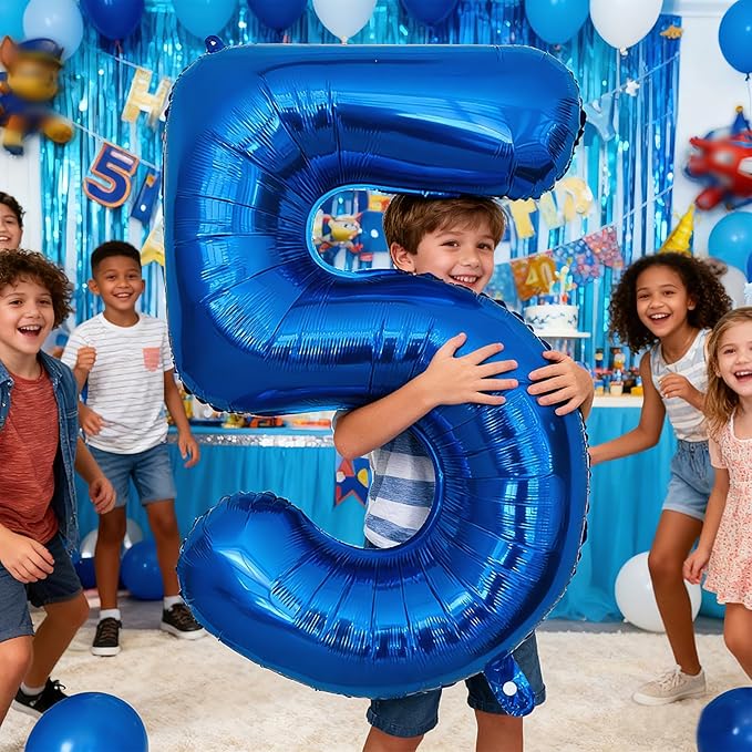 Smlpuame 40 Inch Navy Blue 3 Balloon for 3rd Birthday Party, Blue Three Number Balloon 13 23 33 Birthday Decorations for Boys Girls Men Women, Helium Giant Foil Number 3 Balloon