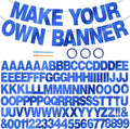 BEISHIDA 116 PCS A-Z DIY Letter Banner Kit Make Your Own Banner Double-sided Blue Including 111 Letters and Numbers 3 Rope and 9 Threading Device,Customized for Birthday Graduation Wedding Decor