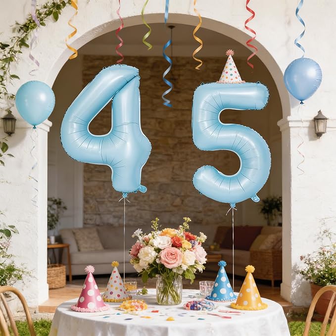 40 In Matte Blue Number Balloons Helium Foil Mylar Balloon Birthday Party banquet Decoration Digital 4