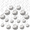 60Pieces Disco Party Decorations 70s Disco Ball Hanging Swirls Disco Party Banner Streamers Hanging Decorations for Retro Disco Garland Party 1970s Birthday Party Hippie Cutouts Favors Supplies