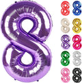 Purple Number 8 Balloon 40 Inch, 8 Balloon Number, 8th Birthday Decorations, Purple Party Supplies for Boys Girls