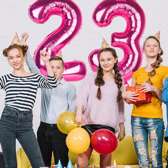 Number 2 Balloons 40 Inch Large Helium Foil Mylar Balloons For Birthdays Party Decorations/Wedding/Anniversary/Graduations/Baby Shower (Rose red)