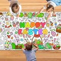 Easter Giant Coloring Poster for Kids,30x72 Inch Happy Easter Crafts Drawing Paper Coloring Tablecloth DIY Art Crafts for Kids Party Bunny Egg Themed Activity Home Classroom Party Suppiles
