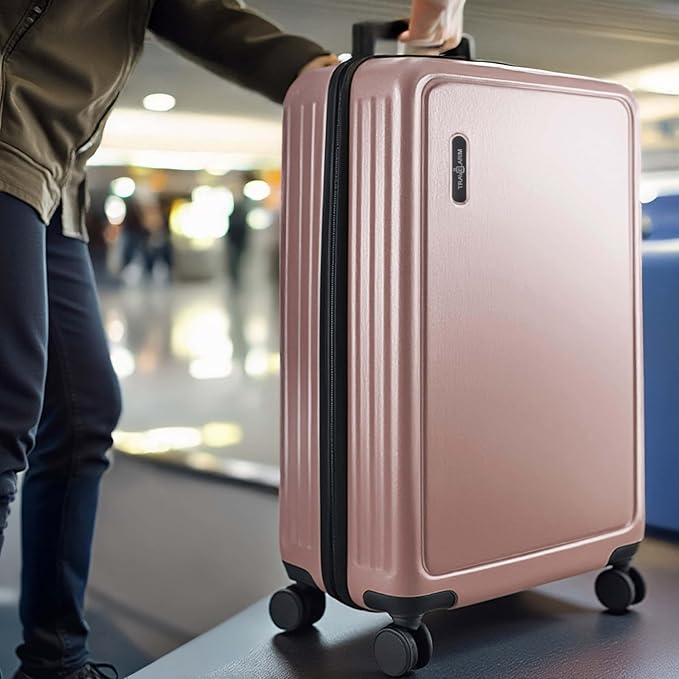 TRAVELARIM Luggage Sets 2 Piece, 24 Inch Suitcase and 28 Inch Luggage with Spinner Wheels, Durable Hard Shell Suitcase Set, Expandable Travel Suitcases with Wheels, Pink