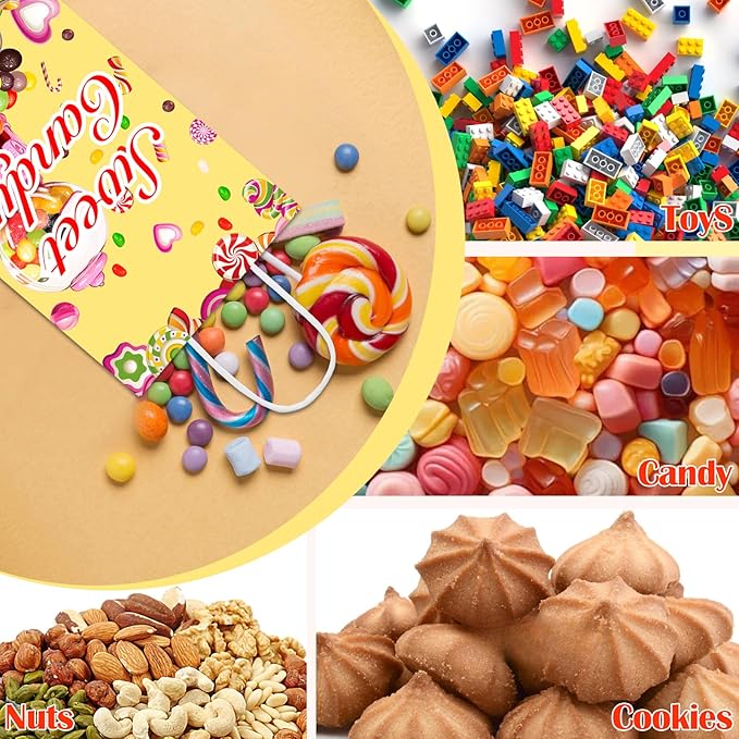 Cabaubl 24 Pack Candy Goodie Bags, Gift Bag with Handles, Candy Bags for Candy Party Favors, Treat Bag for Birthday Party Decorations