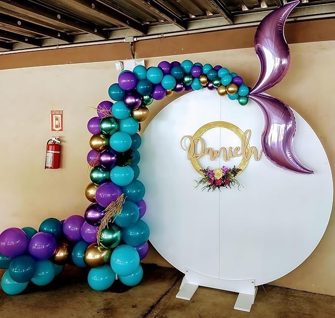 Purple and Blue Balloon Garland Kit, Purple Teal Turquoise Metallic Gold Mermaid Latex Balloon Garland Arch Kit for Girls Women Mermaid Birthday Wedding Bridal Baby Shower Party Decorations Supplies