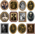 Scary Halloween Party Decoration Indoor Home Wall Decor 3D Changing Face Moving Picture Frame Portrait for Horror Halloween Party Supplies Castle Haunted House Decor(Style D, 12 Pack)