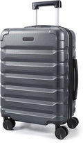 LIGHT FLIGHT Carry On Luggage 22x14x9 Airline Approved, Expandable Carry On Suitcases with Wheels, Lightweight Luggage, Durable Hard Shell 20 Inch Rolling Suit Case for Men Women Travel, Gray