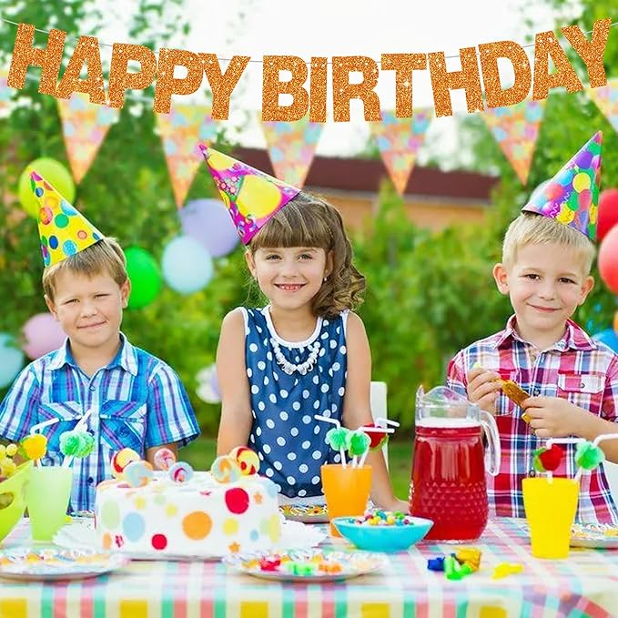 BEISHIDA 116 PCS A-Z DIY Letter Banner Kit Make Your Own Banner Glitter Orange Including 111 Letters and Numbers 3 Rope and 2 Threading Device,Customized for Birthday Graduation Party Decor