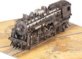 Steam Train 3D Pop Up Birthday Card for Men, Vintage Steam Train Design, Handmade Birthday Card, Ideal Gift for Father's Day, Birthday for Dad, Grandad, Husband, Men, Boyfriend, Adults; 6" x 8"