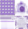 50 Sets Baby Shower Party Favors Including 50 Pcs Unscented Tealight Baby Shower Candles Gift Bags Cards for Gender Reveal Party Supplies(Purple)
